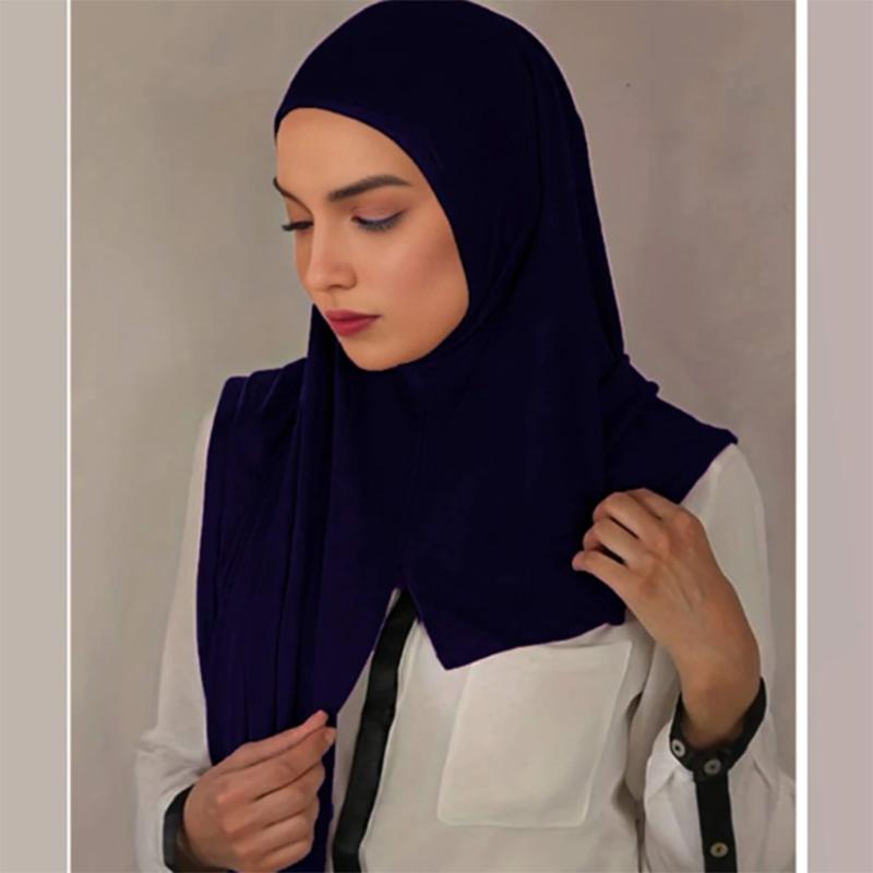 Jersey Hijab Directe Sjaal Moslim Vrouw Muts Sjaal Dame Lange Wikkels Kerk Gebedsturbant Hoofdband