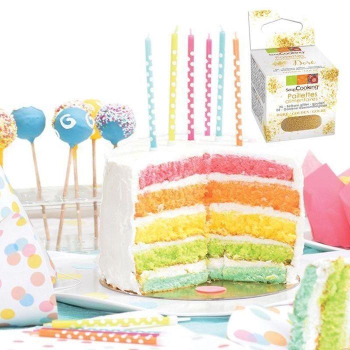 Kit Rainbow Cake + Golden Sequins