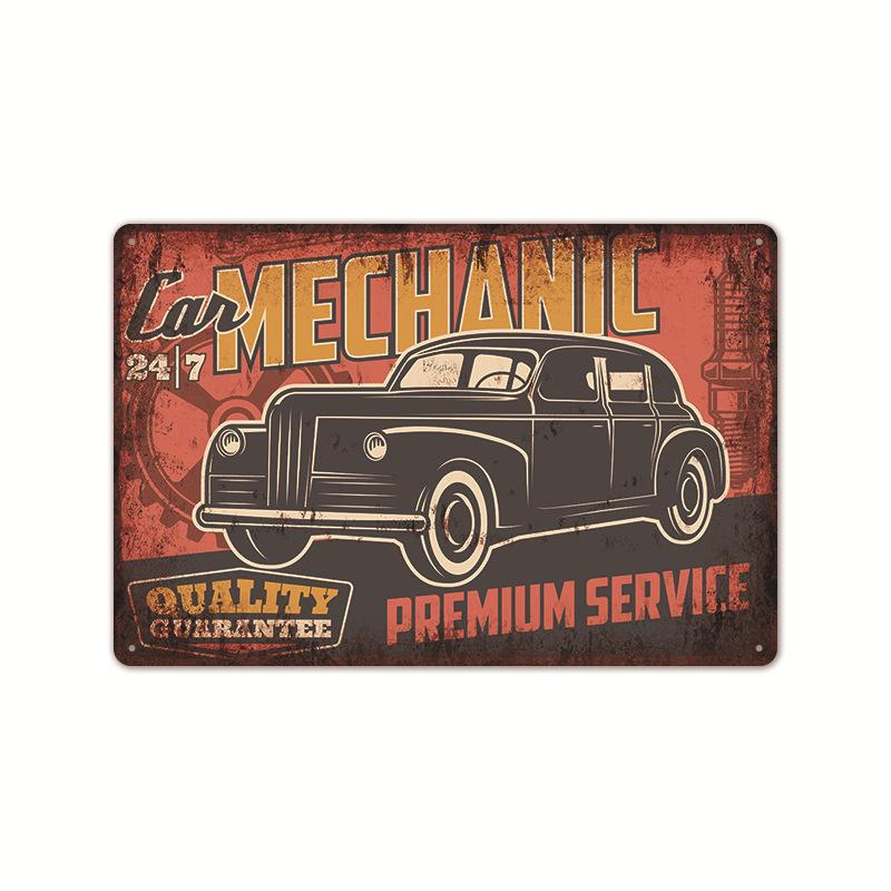 2024 American-Style Industrial Auto Repair Tin Sign - Frameless Decorative Wall Art