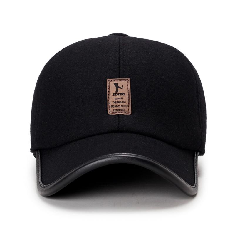 Men's Winter Wool Baseball Cap with Ear Protection