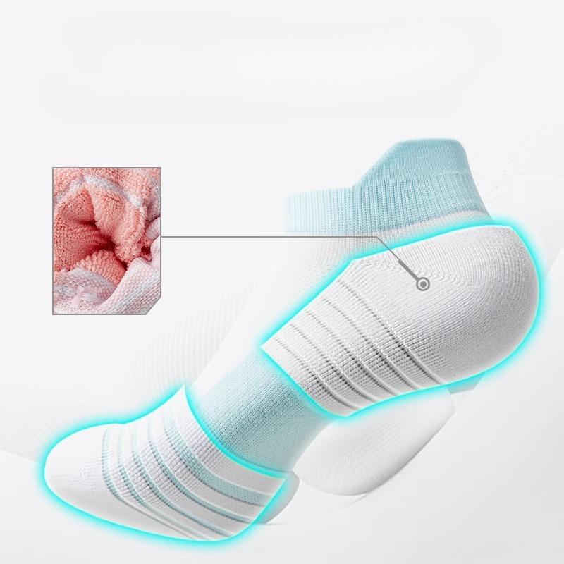 Sports Socks, Women's, Short Socks, Thin, Sweat Absorbing and Non Slip, Women's, Professional Badminton Socks, Running. Thick Soled Socks with Towels