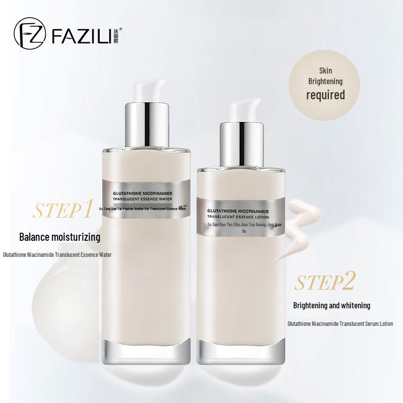Rejuvenating Moisturizing Toner & Lotion Set with Glutathione for Brightening & Soothing Late-Night Skin