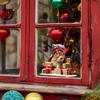 Vollständig transparente UV-Weihnachten Kleines Eichhörnchen Vollständig transparent Doppelseitig sichtbar Glas Heimdekorationsaufkleber