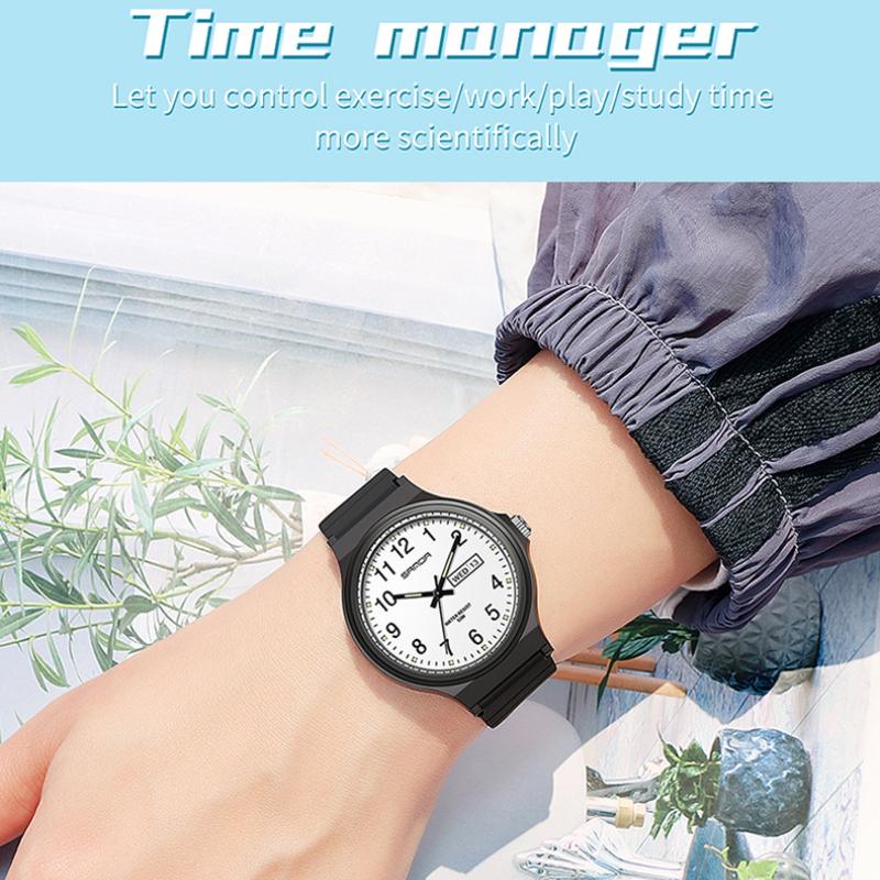 SANDA Electronic Quartz Analogue Double Calendar Waterproof Electronic Watch