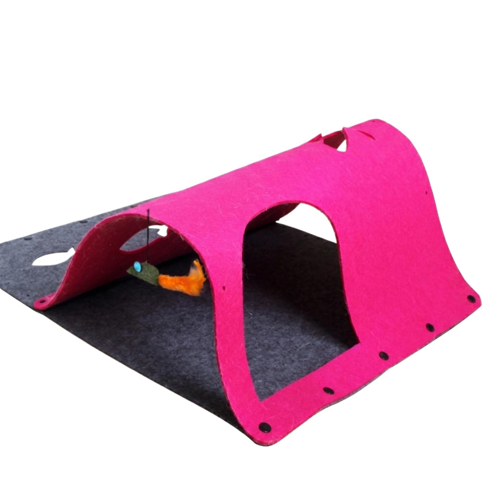 

Multifunctional Cat Tunnel with Scratching Board Indoor Cat Play Tunnel Foldable Hidden Cat Toy for Sleeping Playing and Hiding 52x70cm One Size шафрановый