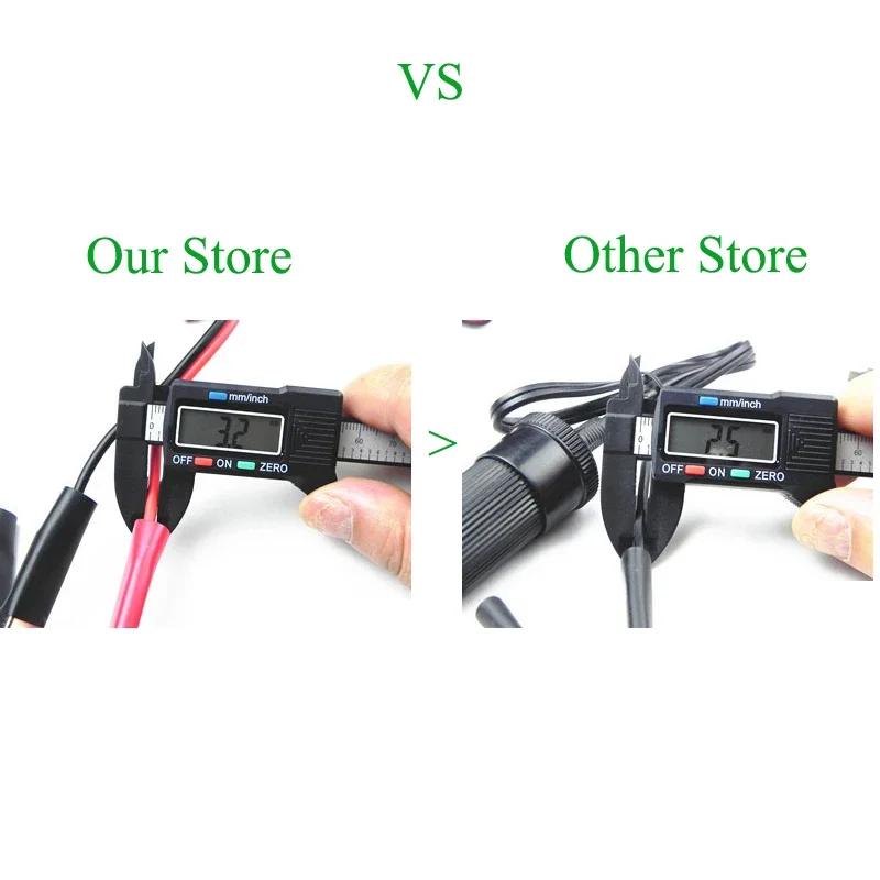 12V Car Battery Clip to Cigarette Lighter Socket High Power Pure Copper Adapter for Automotive Use