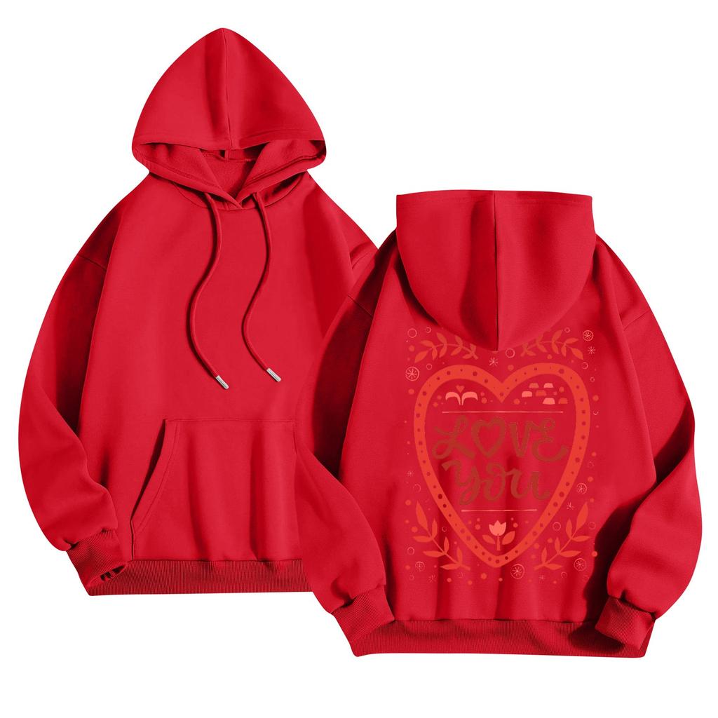 Women's Round Neck Long Sleeve Floral Print Top Hooded Sweatshirt