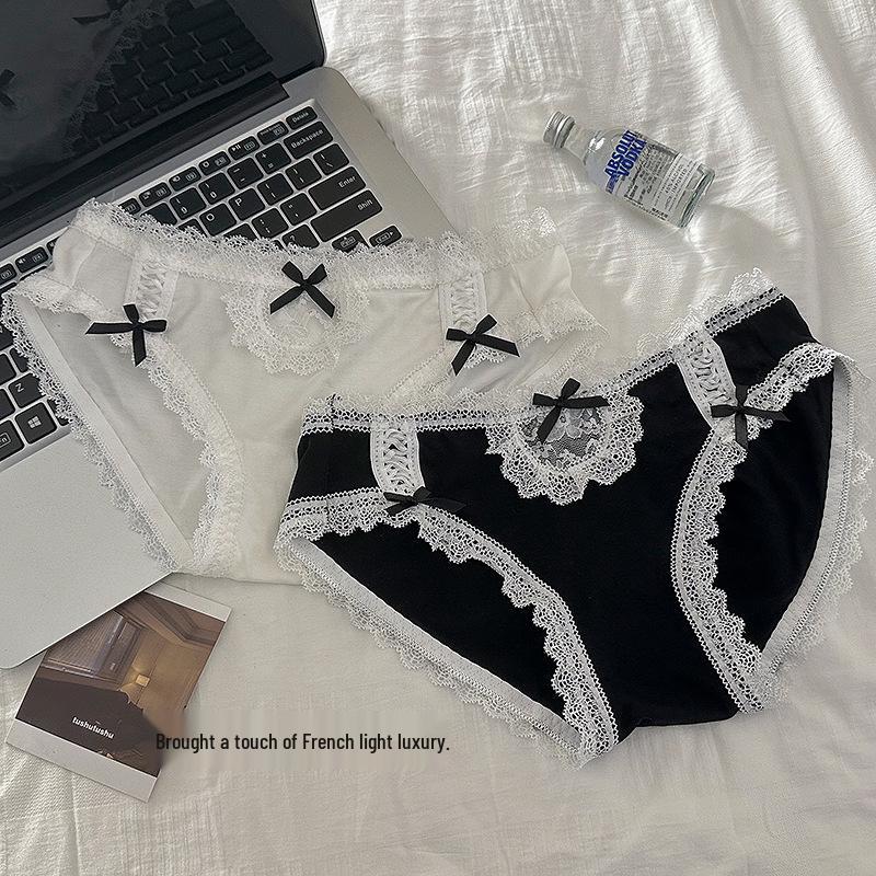 Verspielte Herz-klauende Lolita-Magd Spitzenbesetzte Low-Waist Höschen