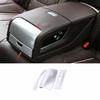 For BMW 5 Series G30 2018-2023 Silver ABS Rear Armrest Water Cup Cover Trim 3PCS