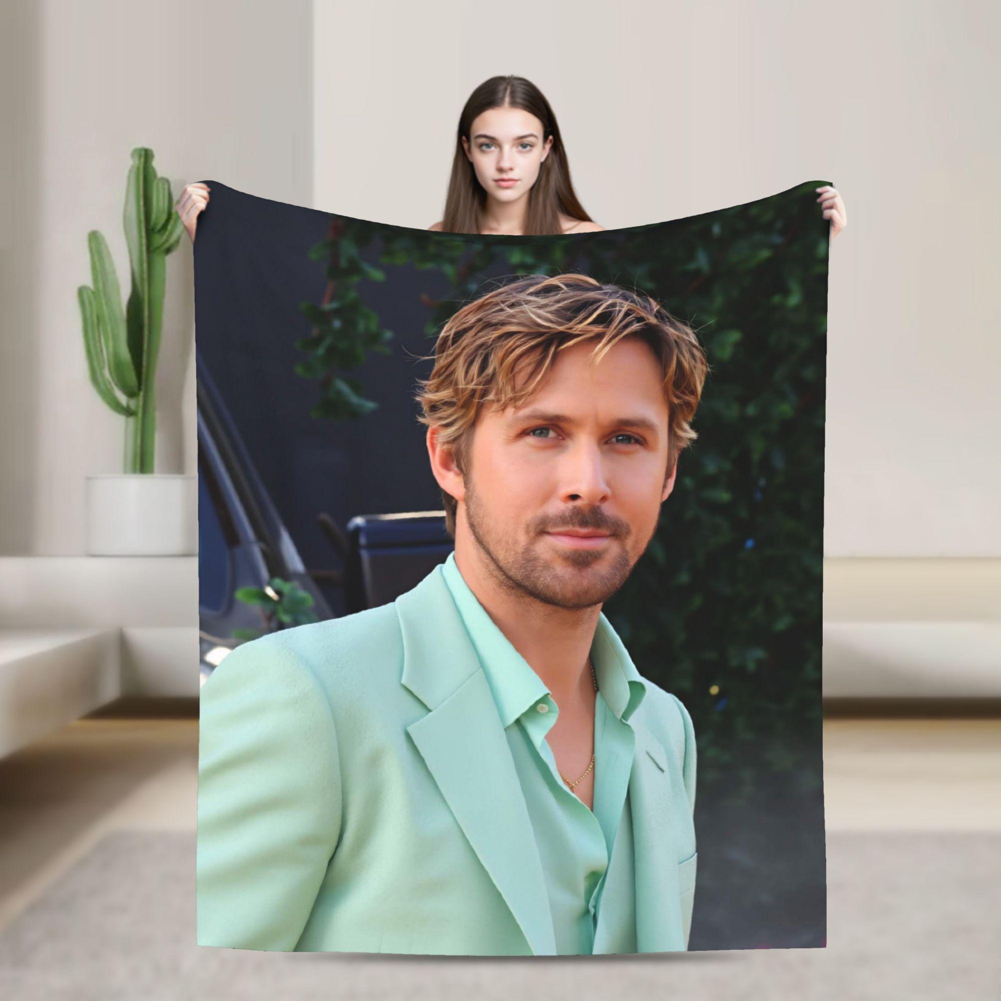Ryan Gosling Throw Blanket Cozy Casual Blankets  For Outdoor Camping Flannel Bedspread Bed Cover 80x120cm