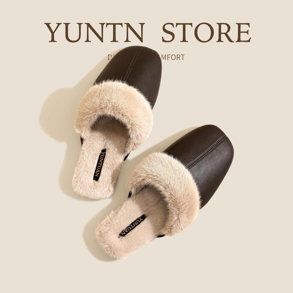 Damen Plüsch-Baumwollpantoffeln - Warm, Samtgefüttert, Rutschfest, Hautfreundlich für Zuhause