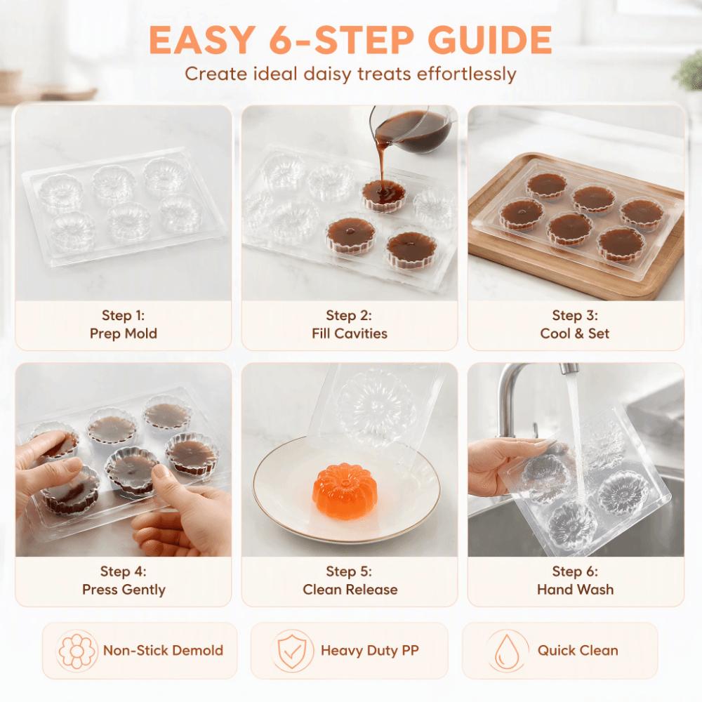 PP Jelly Mold 6 Grids Mousse Mold Candy Coating Soap Mold  Mung Bean