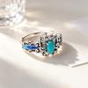 Xiaomi 925 Sterling Silver Rings for Women Couple Minimalist Handmade Simple Retro Flower Stone Ring Fine Jewelry Gift Prevent Allergy