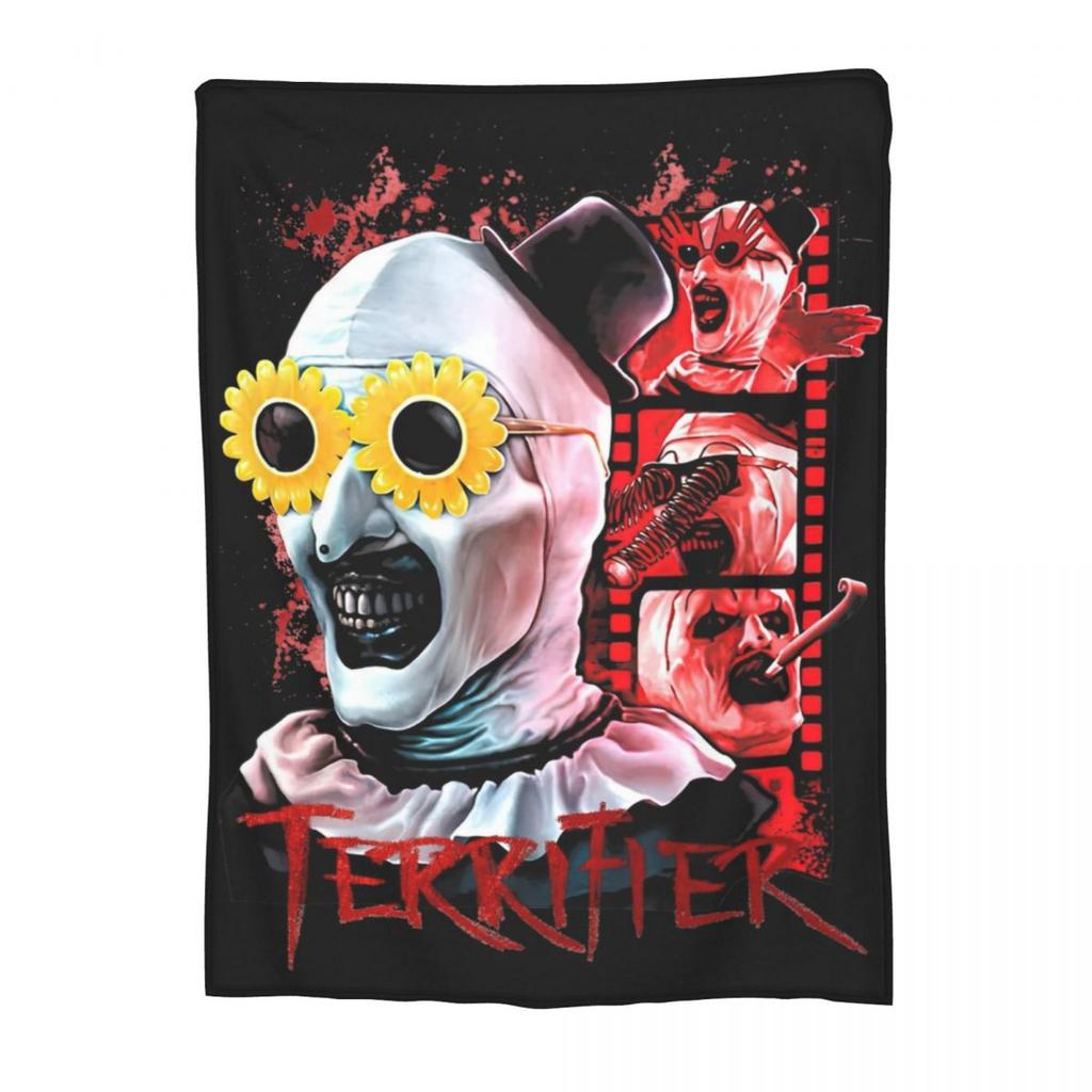 Terrifier Halloween Art The Clown Pumpkin Blankets Flannel Spring/Autumn Multifunction Throw Blankets for Bed Bedroom Bedspread