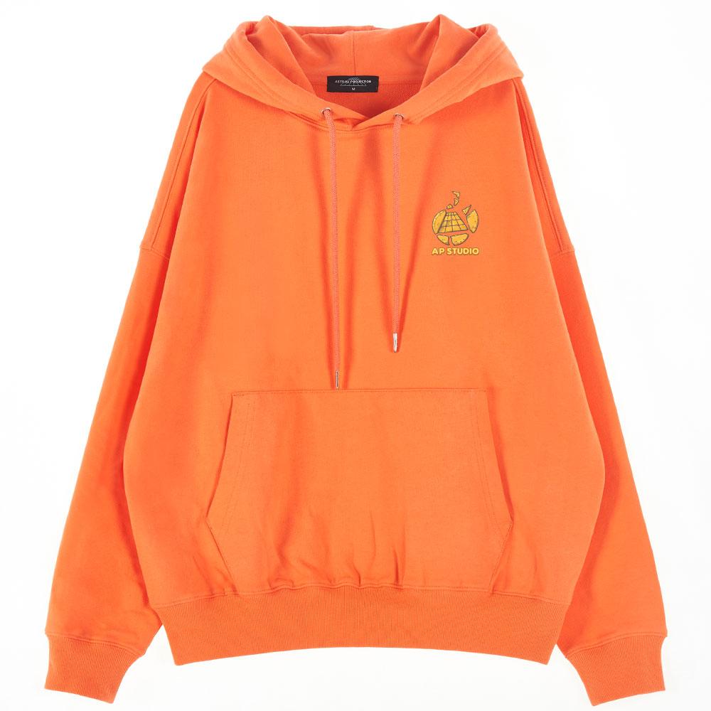 Oversized Drop Shoulder Matrix Dalgona Hoodie_Coral