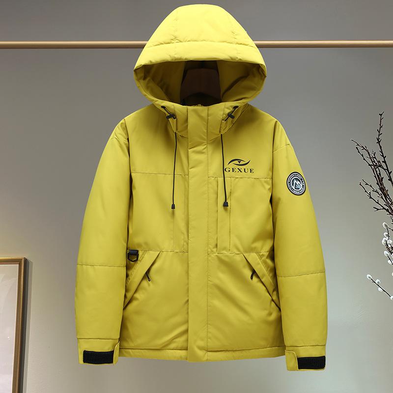 

New women s jacket autumn and winter down cotton clothes single punch jacket men and women couple casual outdoor hiking jacket XXL жёлтый