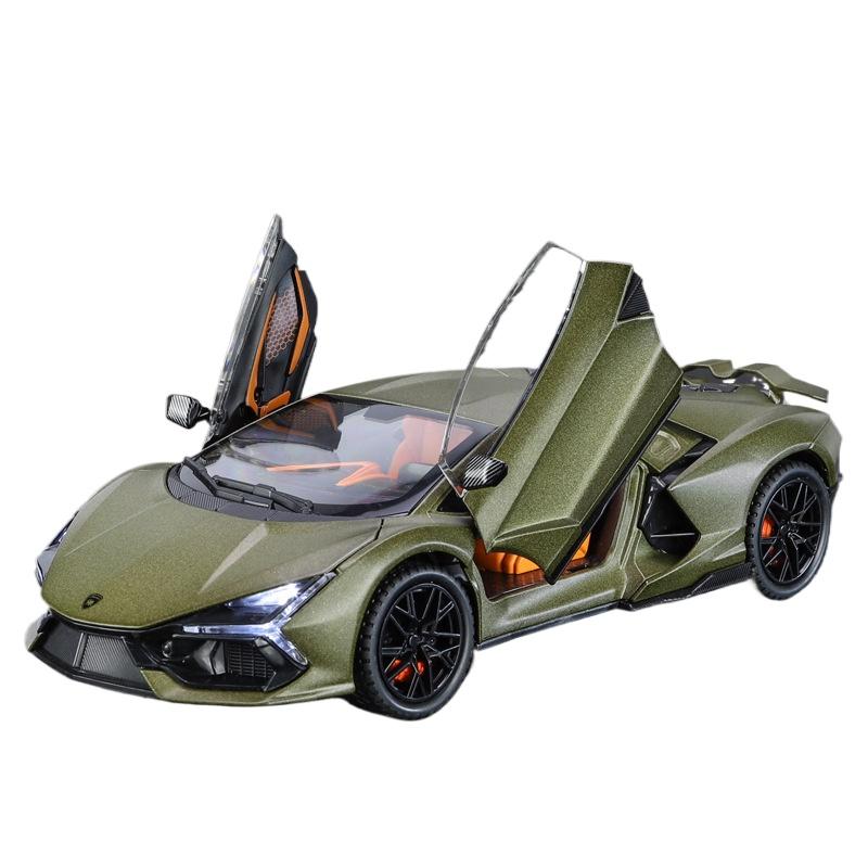 1/24 Lamborghini Revuelto Alloy Sports Car Model Diecast Metal Toy Racing Super Car Vehicles Model Sound and Light Simulation Childrens Gift