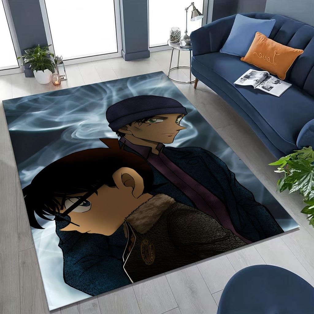 Retro Anime Detective Conan Cartoon Rug for Bedroom Living Room Sofa Home Doormat Decor,Kids Play Non-slip Floor Mat Gift