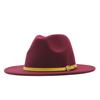 European and American style spring and autumn winter imitation felt big brim hat British retro woolen top hat men's and women's travel Panama jazz hat