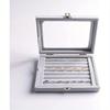 7Slot Velvet Jewelry Organizer Tray with Clear Lid Elegant Grey Storage Box for Rings, Earrings, and Necklaces,Perfect Gift for Women,Jewelry Gift Box