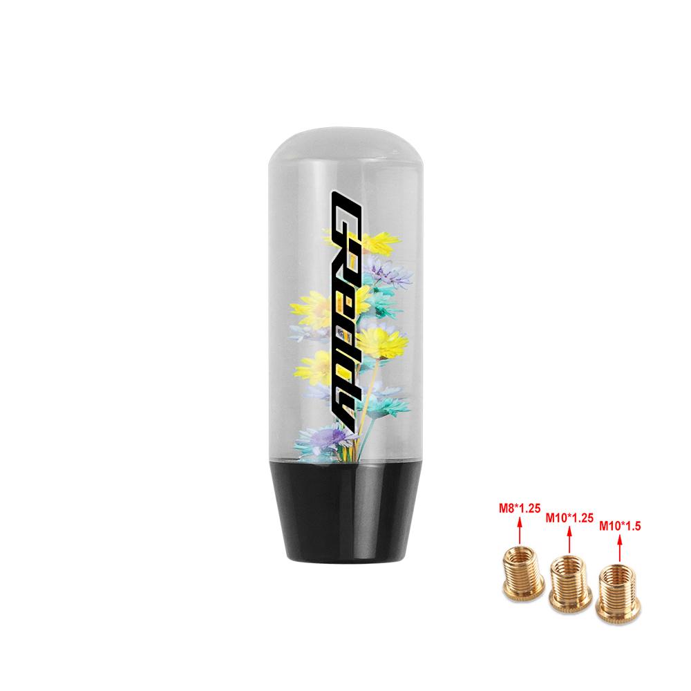 JDM Interior Car Racing Gear Stick Shifter Lever Clear Underwater Flower Design Crystal Resin Gear Shift Knob GReddy Real Flower
