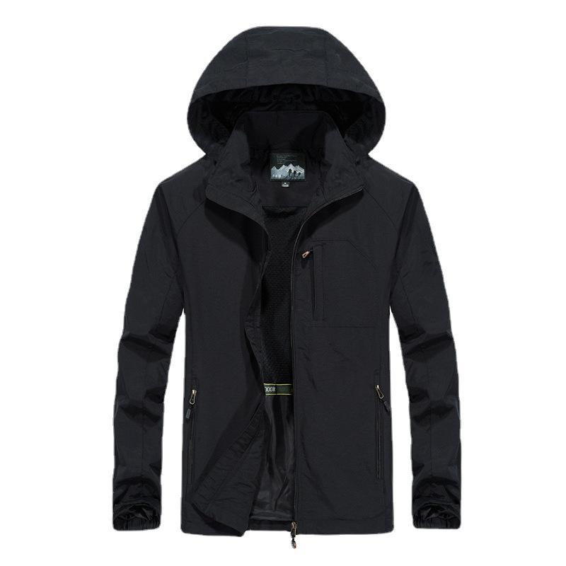 Jacket Men's Spring and Autumn Thin Casual Jacket Jacket Youth Loose Large Size Hooded Sports Jacket Men