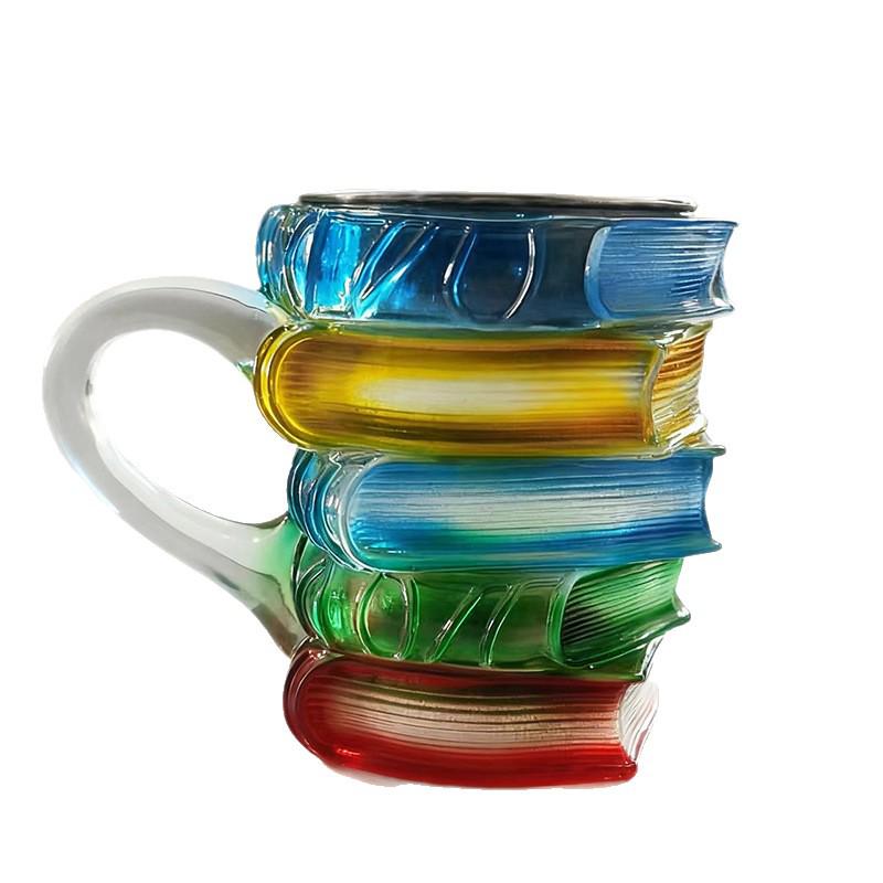 Creative Hand-Painted Book Mug - Unique Painted Book Coffee Cup