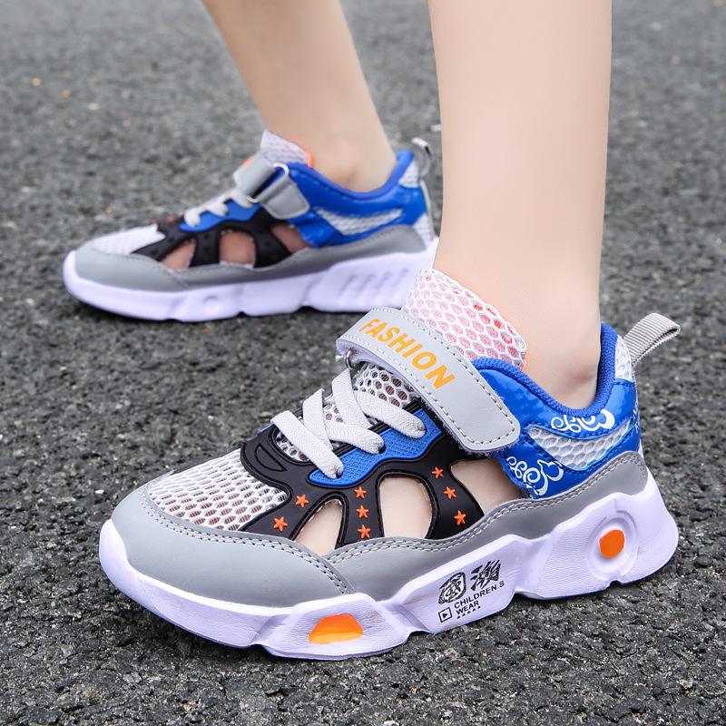Classmate 2025 summer mesh rotating buckle bag head sandals boys hollow creek shoes girls sports beach shoes