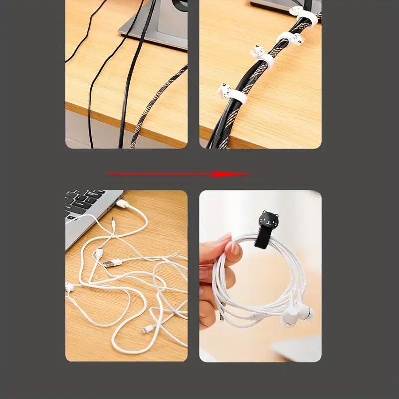 1/4PCS Cat Data Cable Storage Strap Velcro Cable Tie Cable Organizer Computer Cable Tie Organizing Wire Fixer
