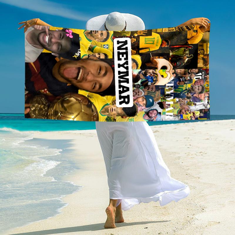 1pc Brazilian Football Celebration Microfiber Quick Dry Beach Towel Absorbent Soft Oversized Sand Free Towel for Travel Pool Gym Swimming Yoga 20a119