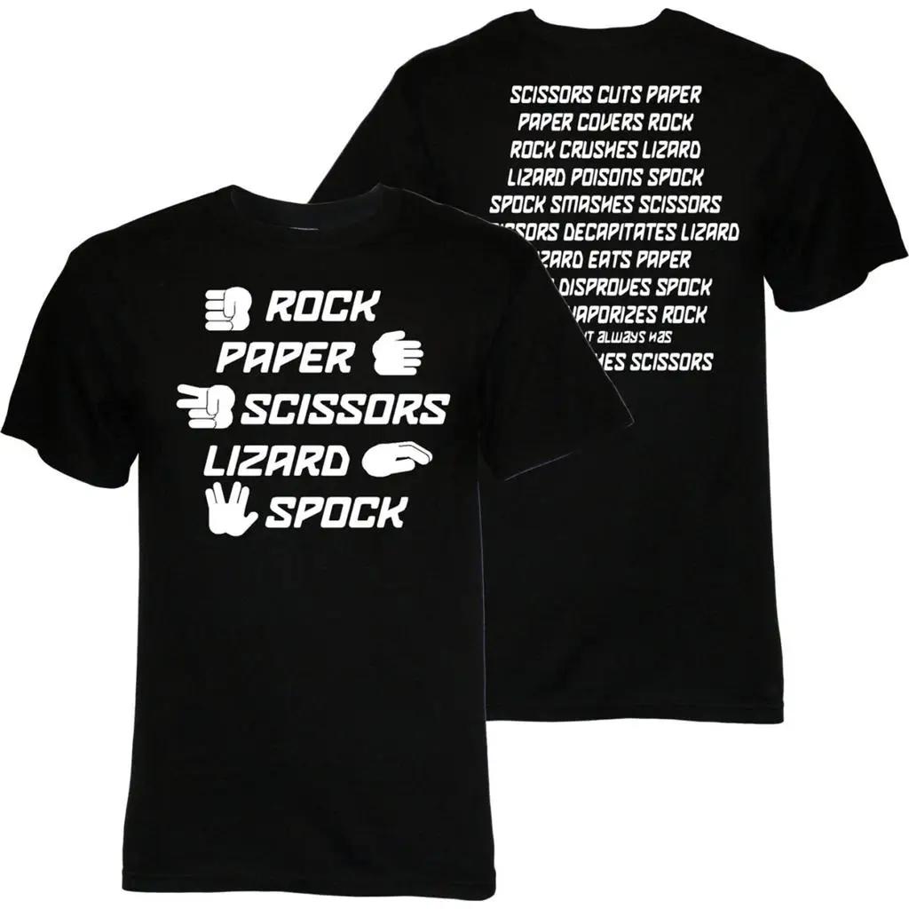 Funny Rock Paper Scissors Lizard Spock Rules T Shirt New 100 Cotton Short Sleeve ONeck Tshirt Casual Clothing Mens Top S