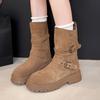 British Martin boots women's 2025 autumn and winter new thick-soled medium tube thin boots women's retro versatile locomotive boots children