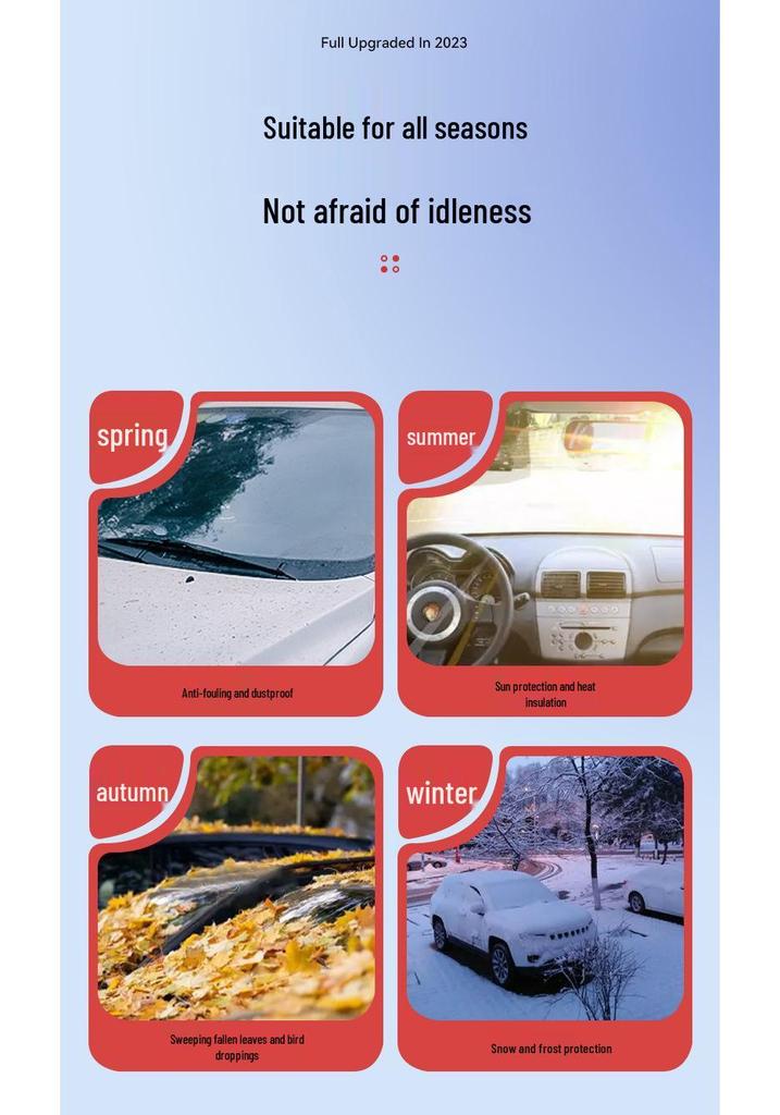 Thickened Windproof Car Snow Cover & Sun Shield - Winter Antifreeze Protection for Windshield