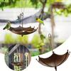 Hanging Bird Feeder and Bath Umbrella Shaped Wild Bird Tray for Outdoors Hummingbird Feeder for Outside Metal Water Bowl Garden