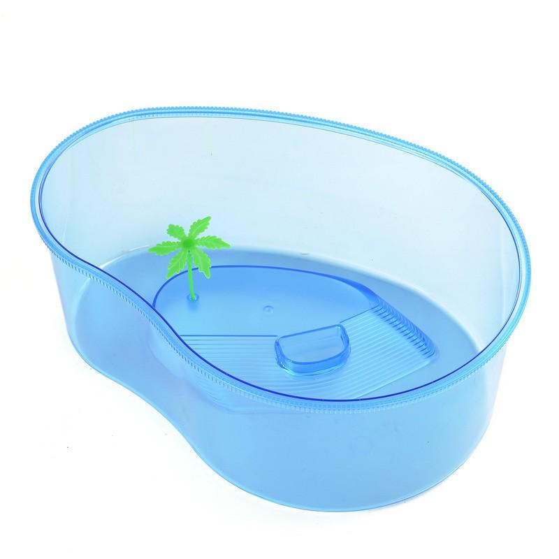 Compact Transparent Plastic Fish & Turtle Tank with Climbing Platform