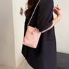 Pu Leather Small Square Bag Pearl Crossbody Bag Simple Shoulder Bag  Girls
