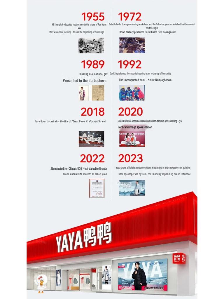 Yaya Great Wall Series Unisex Long Hooded Down Jacket