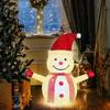 Christmas Lighted Snowman Decoration Collapsible White Snowman with Built-in LED Lights Battery Operated Light-Up Christmas Decoration
