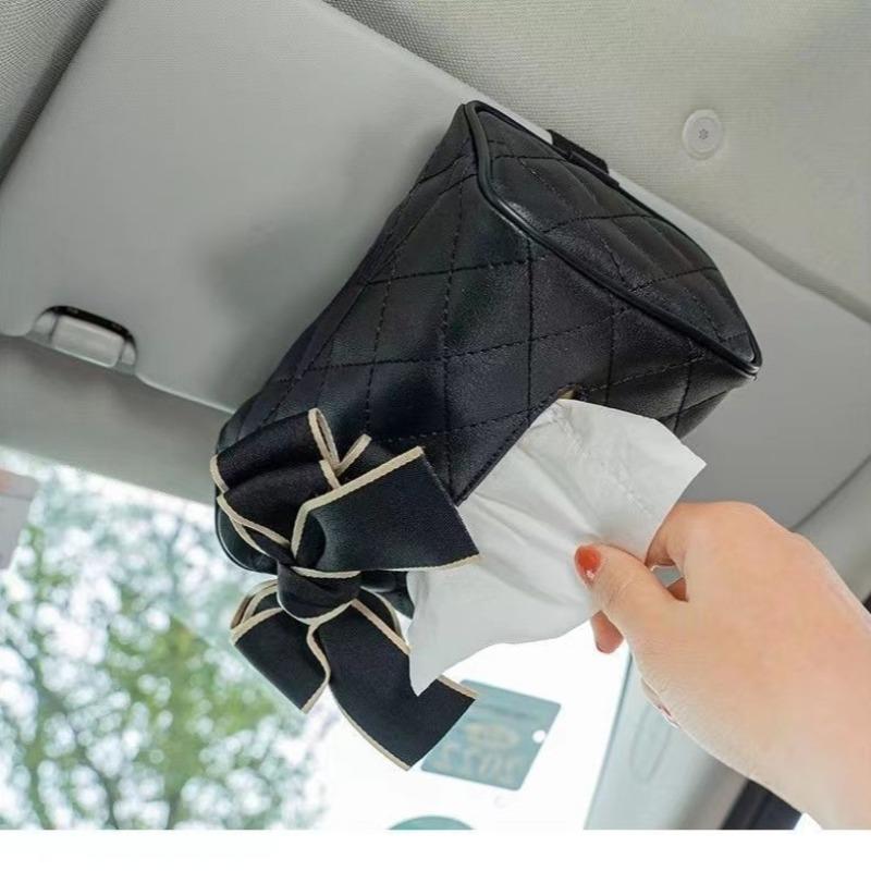 Creative Flower Leather Car Tissue Paper Towel Bag Auto Back Seat Headrest Hanging Tissue Box Boxes Buckle Women Car Accessories