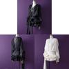 French Girl Style Lantern Sleeve Lace Bow Dress With High Waist For Casual Spring Fashion