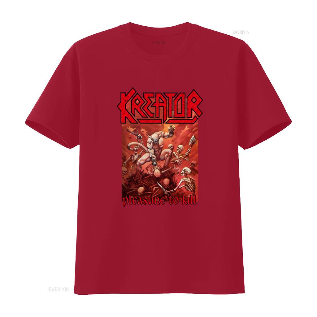 KREATOR Pleasure To Kill Print T Shirt for Men Heavy Metal Band Design Available In S Size Vintage Washed Versatile Casual
