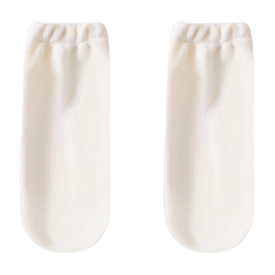 1 Pair Sleeping Socks Solid Color Double-Sided Fleece Women Socks High Elasticity Breathable Warm Sock Liners