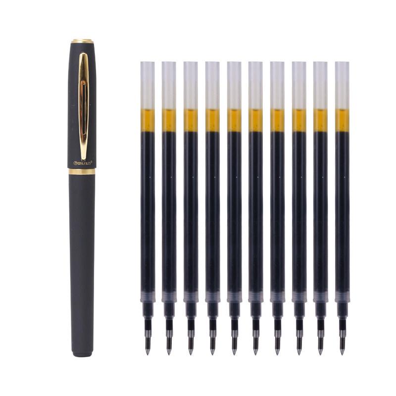 Business Signature Calligraphy Pen 0.7mm Black, Large Refill, Water-Based, for Office Use
