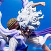 One Piece Nika Luffy Figure Sun God Gear 5 Red White Pants Squat Pose Model Desk Car Decor