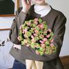 Crochet Flower Bouquet Blanket Creative Finished for Party Sofa Celebrations Rose