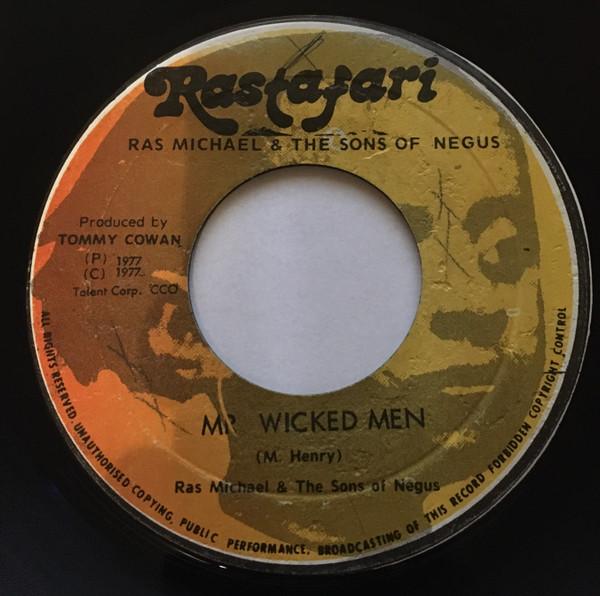 

7inch Record RAS MICHAEL THE SONS OF NEGUS Mr Wicked Men Chant Out The Wicke NONE Rastafari 1977 Jamaica Reggae Ska Dub Used