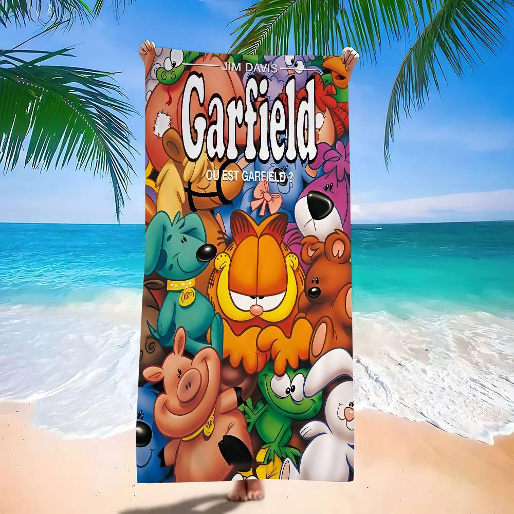 Anime G-Garfields Cat Microfiber Blanket Quick Drying Beach Towels Oversized Printing Super Absorbent Pool Towel Blanket