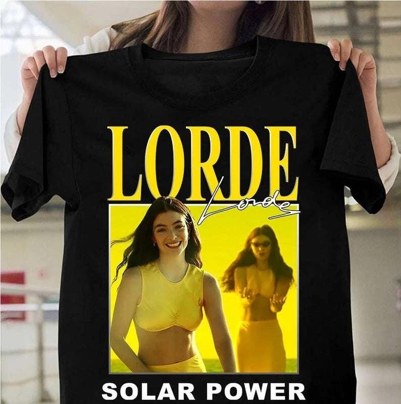 Lorde Solar Power New Song T-Shirt Black Cotton All size S-5XL Unisex HRL100 L