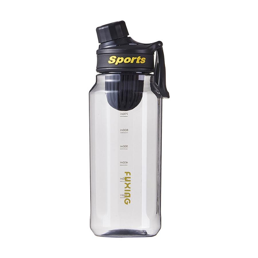 Sports Water Bottle Large Capacity Transparent Bottle Plastic Cup with Tea Filter Outdoor Travel Gym Fitness Water Bottle