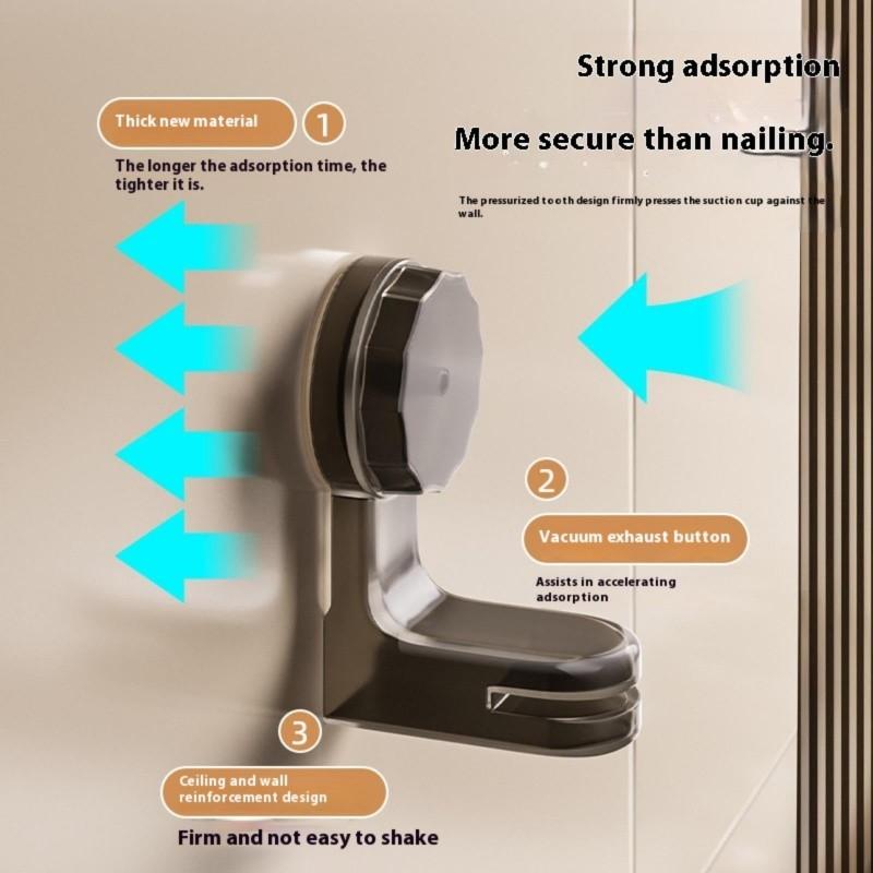 Suction Cup Towel Bar Holder Without Drilling Hole Tower Rack Hanger Shelf Storage Bathroom Towel Rod Bath Kitchen Towel Rail